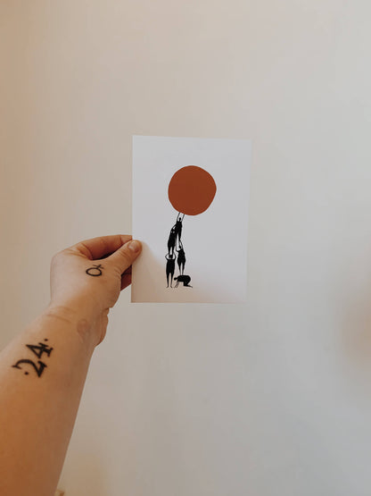 SUN (helping each other) Art Print