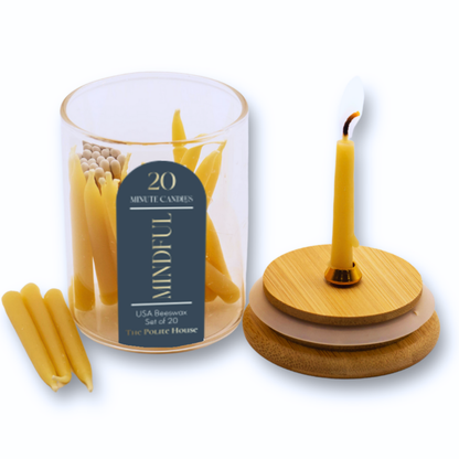 20 Minute Meditation Beeswax Candles