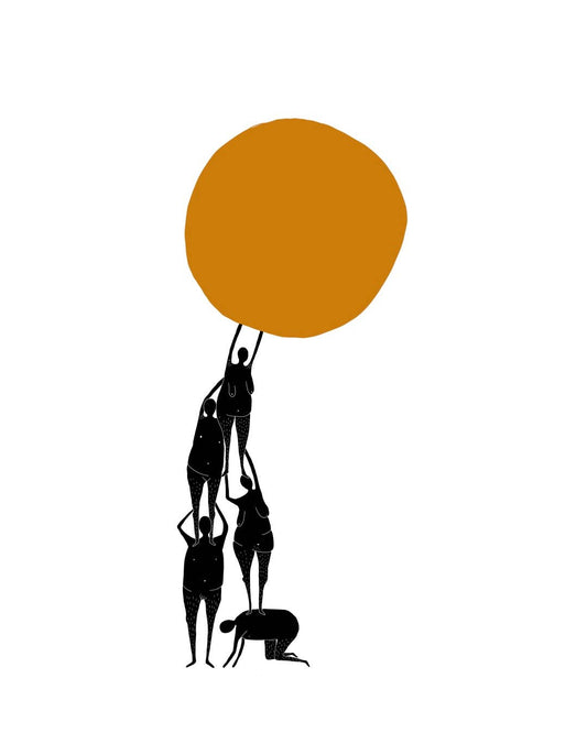 SUN (helping each other) Art Print