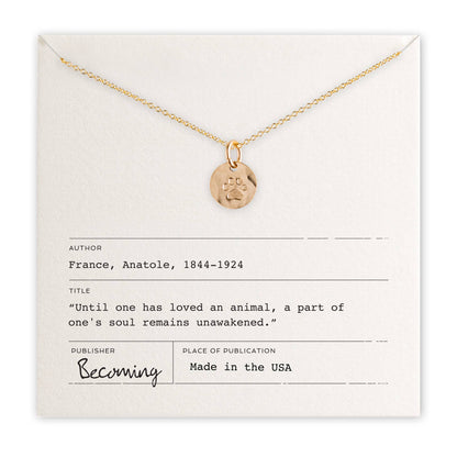 Paw Print Necklace: Sterling Silver