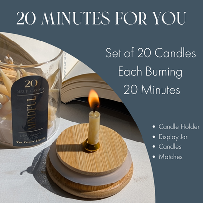 20 Minute Meditation Beeswax Candles