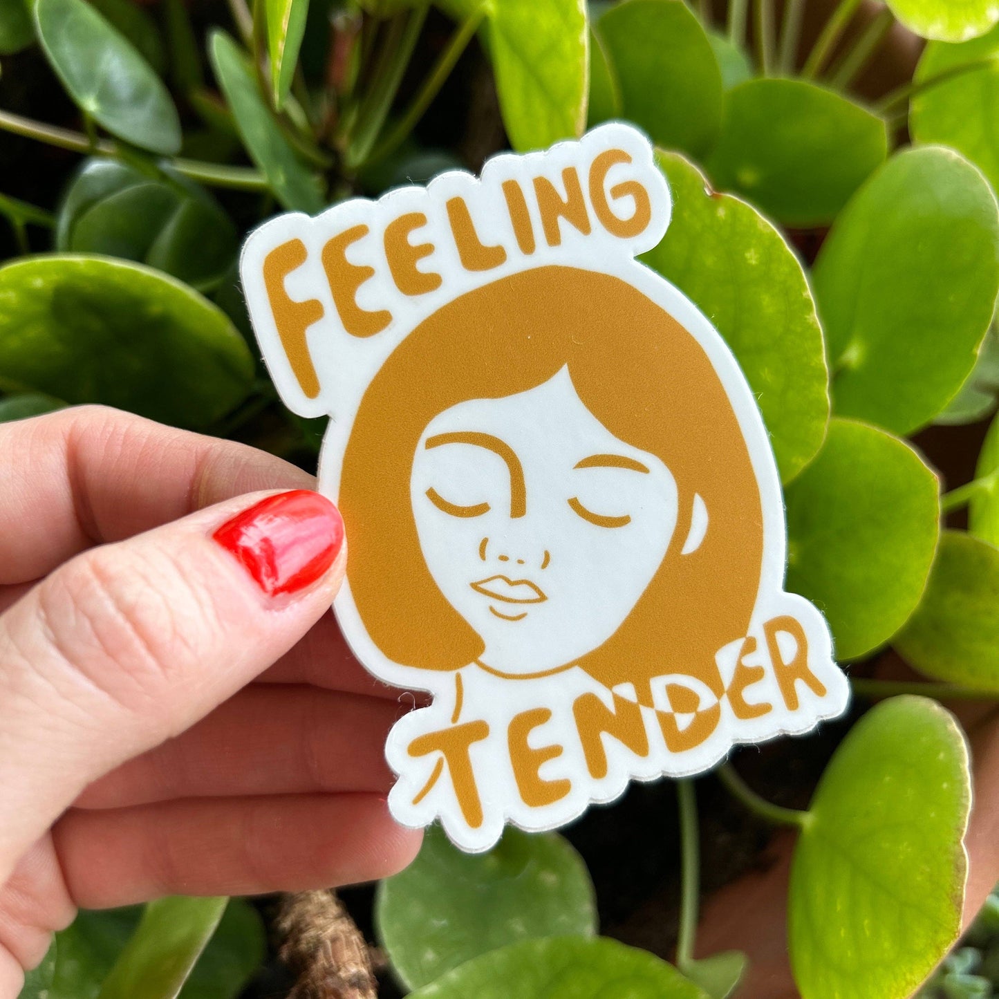Feeling Tender Vinyl Sticker (in marigold)