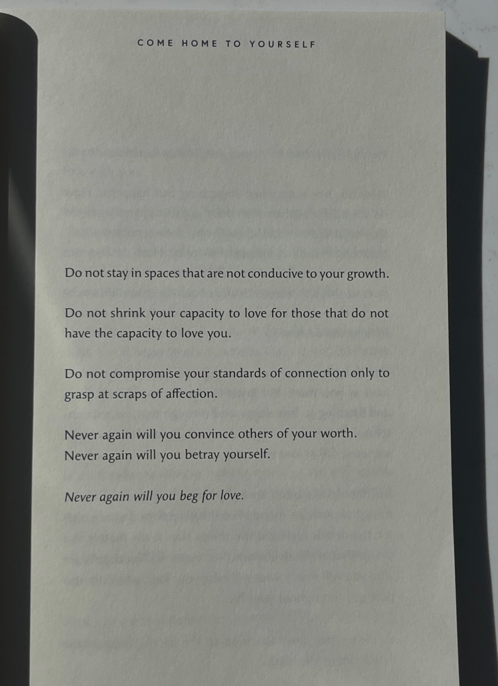 Come Home To Yourself - Prose Book