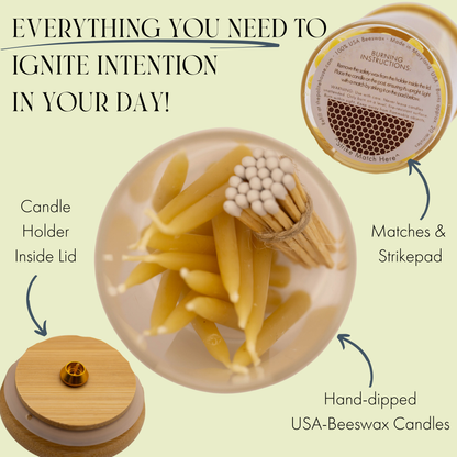 20 Minute Meditation Beeswax Candles