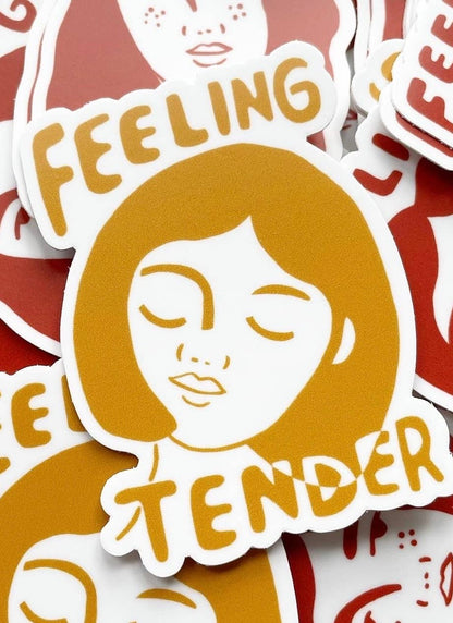 Feeling Tender Vinyl Sticker (in marigold)